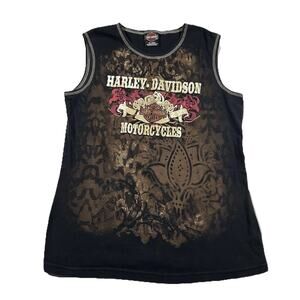 Y2K Harley Davidson Womens 2X Black Hills Rapid City Sleeveless Tank Top